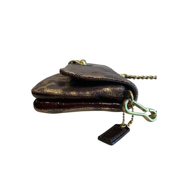 Coach Kristin Metallic Leo Leopard Leather Clutch - Picture 4 of 11